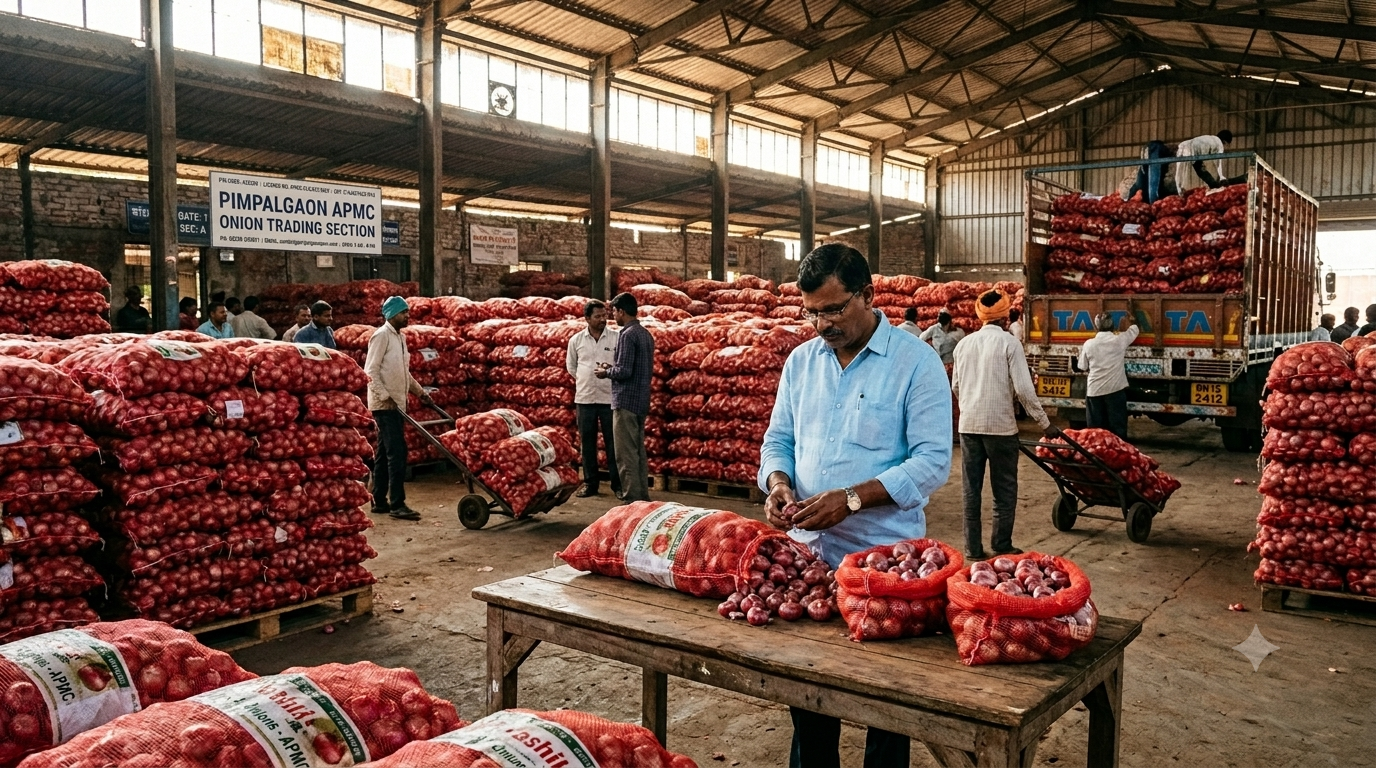 Pimpalgaon APMC Wholesale Onion Trading and Dispatch Warehouse, Nashik